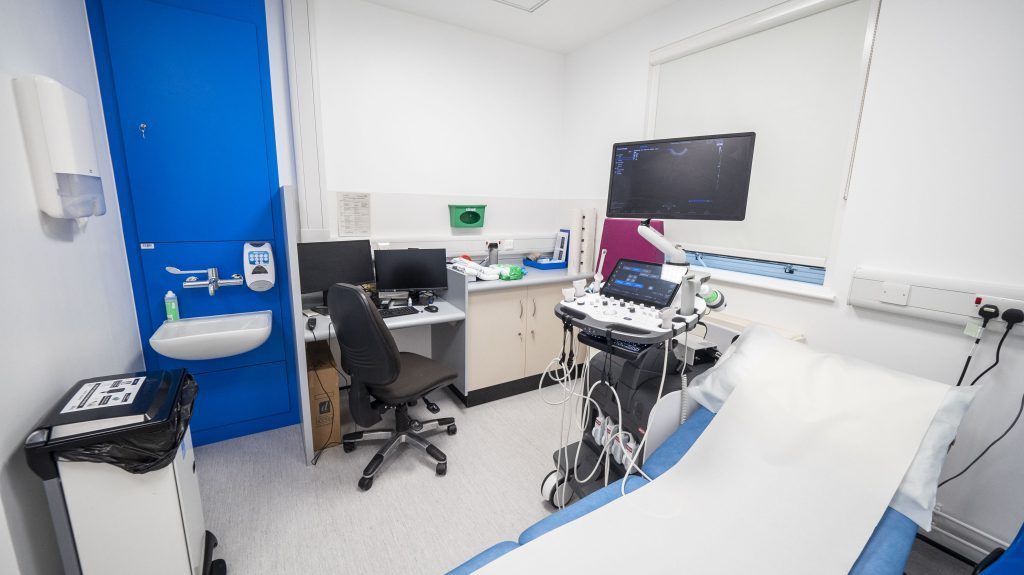 New ultrasound room that opened at Kidderminster Hospital as part of community diagnostic centre