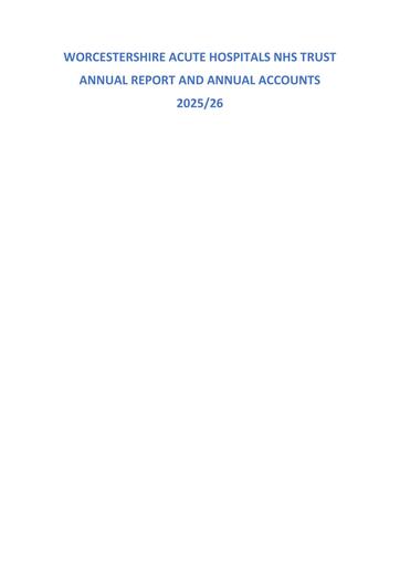 Annual report, accounts and audit report - 2025/26