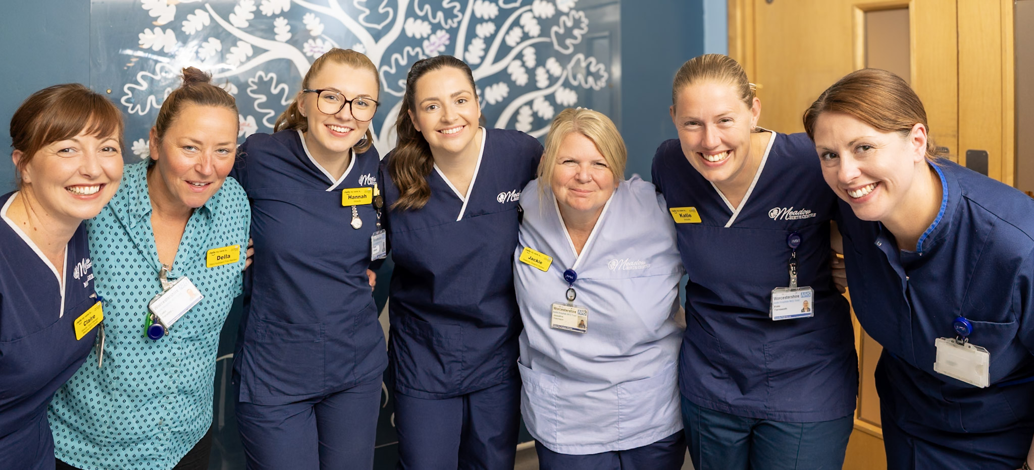 A group photo of the team in the Meadow Birth Centre