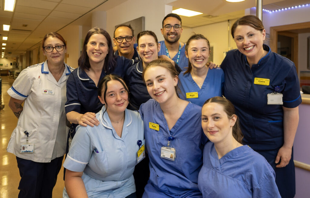 A team of midwives and midwifery staff on the ward at Worcestershire Royal Hospital