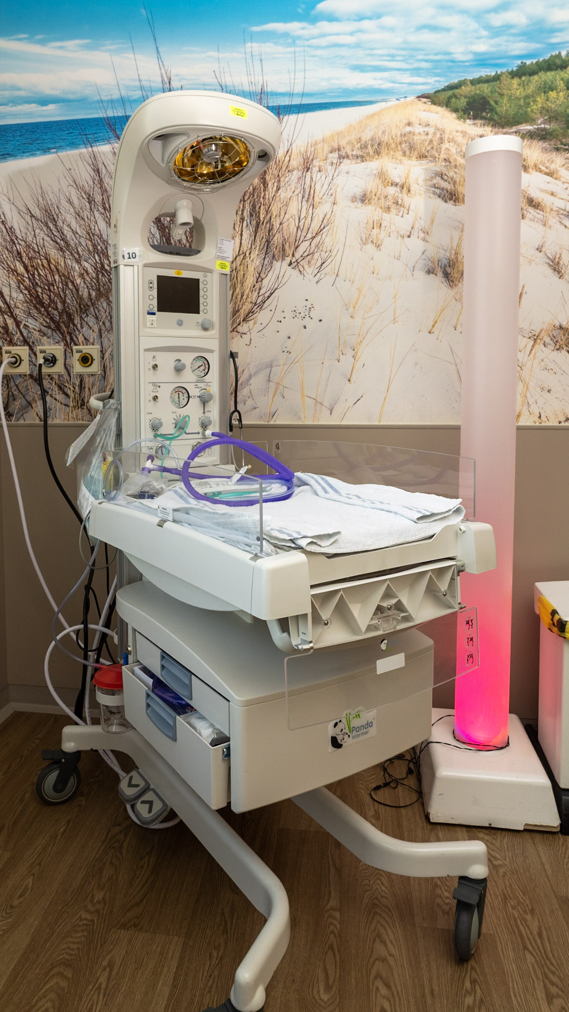 A photo of a Resuscitaire in place on the Delivery Suite.