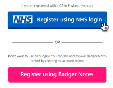 A view of entering your NHS app login details
