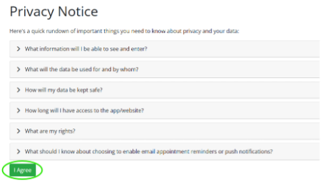 Read the Privacy Notice and click on I Agree