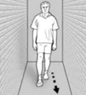 A picture of a person walking forwards