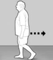 A picture of a person walking backwards