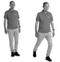 A picture of a person moving forwards
