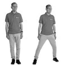A picture of a person moving sideways
