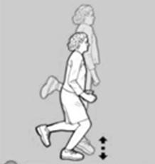 A picture of a person hopping on one foot