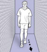 A picture of a person walking forwards